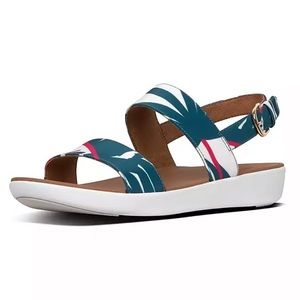 FitFlop Barra Palm-Print Back-Strap Sandals